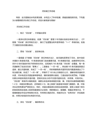 2025年河长制工作总结