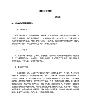 2025年自检自查报告