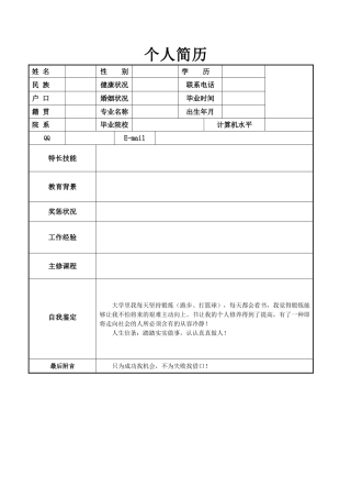 2025年经典个人简历模板
