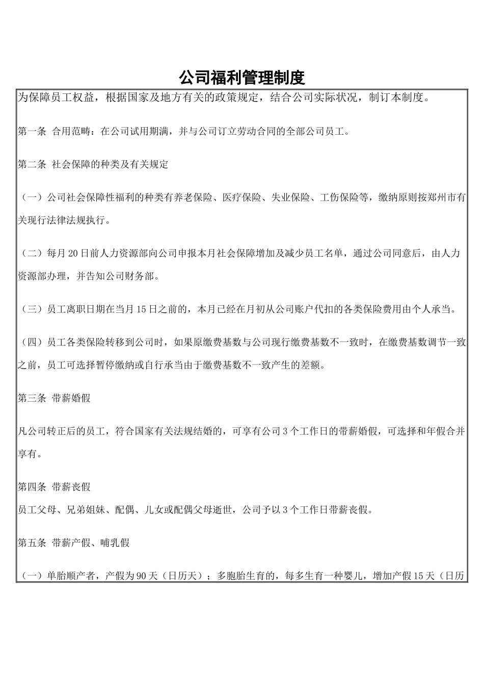 2025年公司福利管理制度_第1页