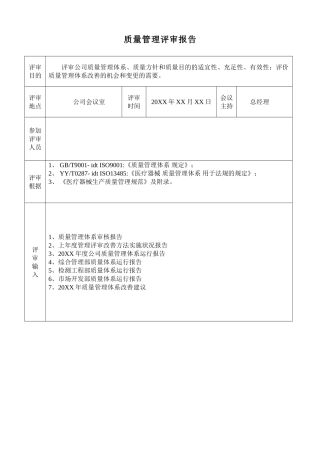 2025年质量管理评审报告