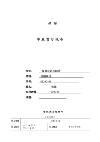 2025年质检实习报告
