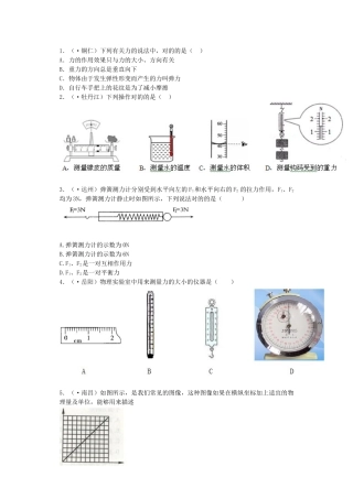 2025年力学之弹簧测力计的原理的探究压轴题