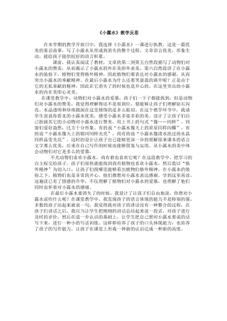 2025年小露珠教学反思