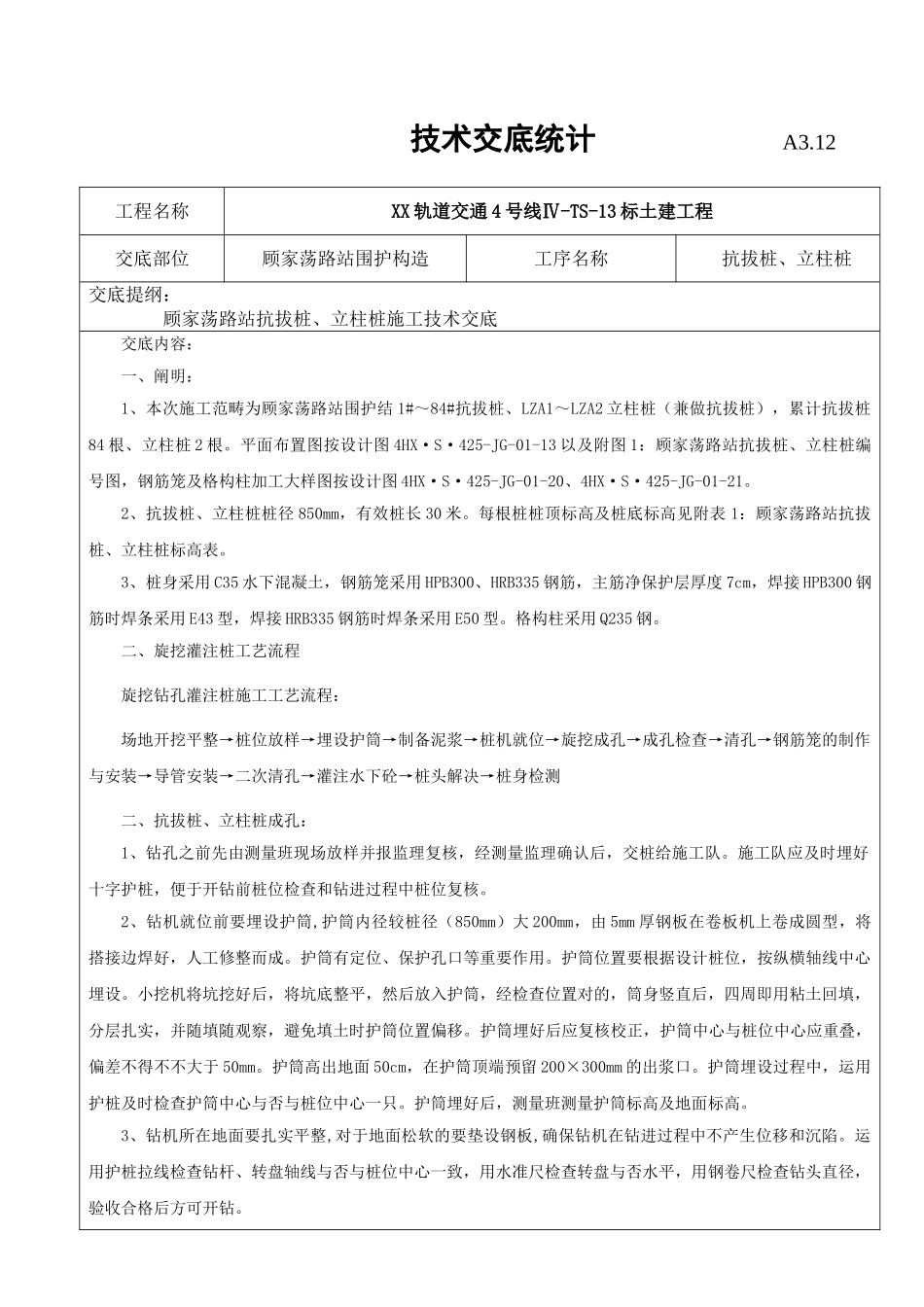 2025年抗拔桩立柱桩技术交底_第1页