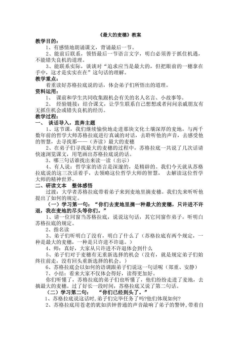 2025年最大的麦穗教案_第2页