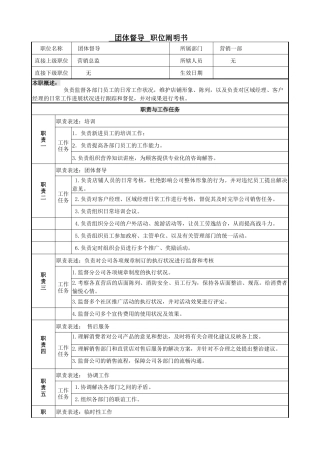 2025年团队督导岗位说明书