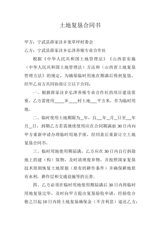 2025年土地复垦合同书