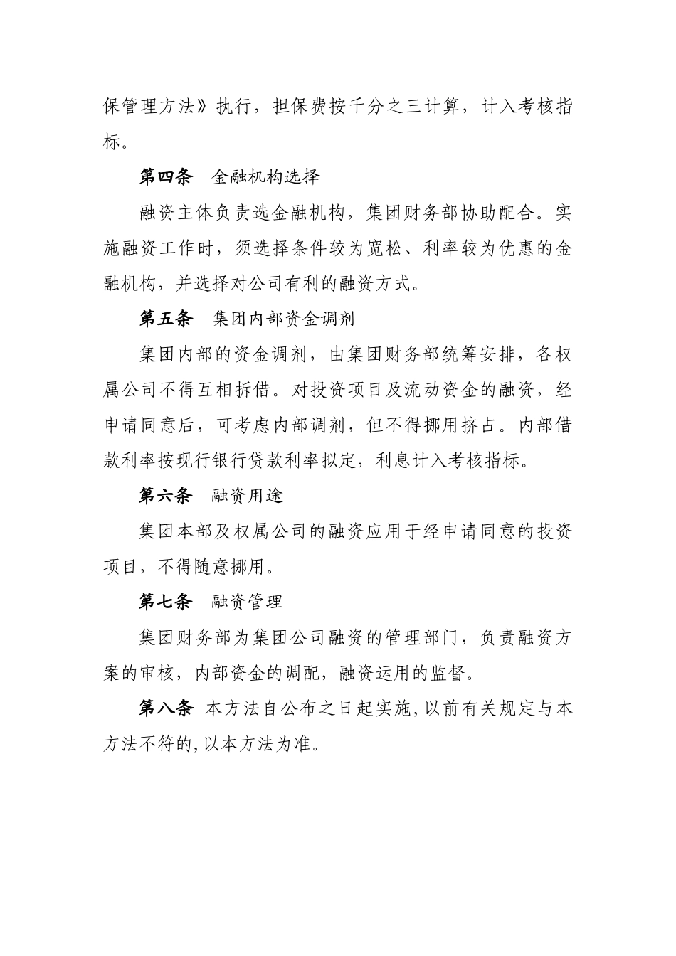 2025年集团公司融资管理办法_第2页