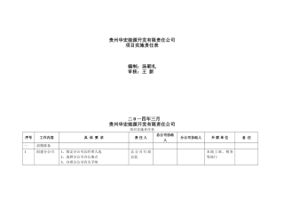 2025年项目实施责任表