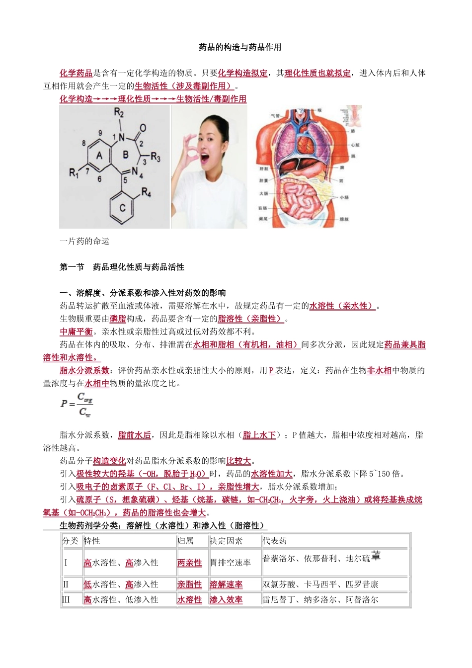 2025年药物的结构和药物作用_第1页