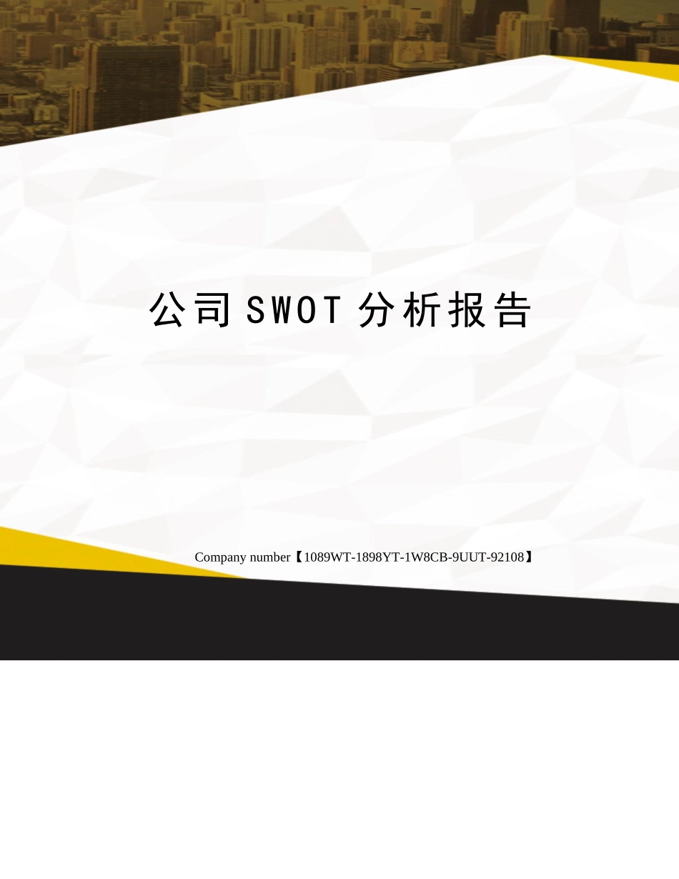 2025年公司SWOT分析报告_第1页