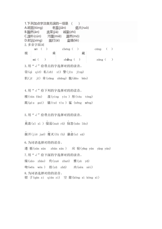 2025年声调、拼音练习题