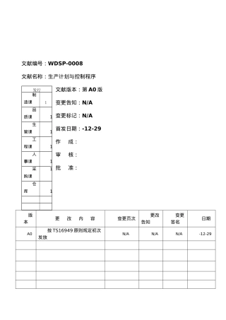 2025年生产计划与控制程序