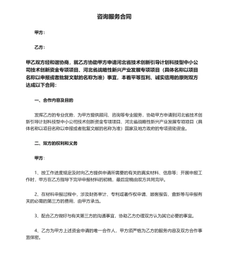 2025年咨询服务合同模板