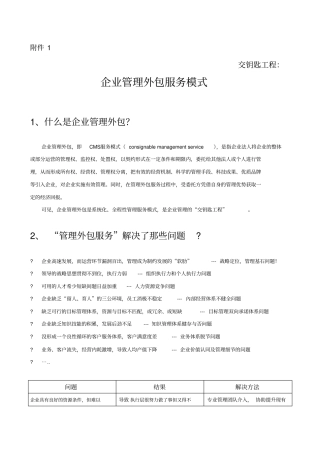 企业管理外包服务模式