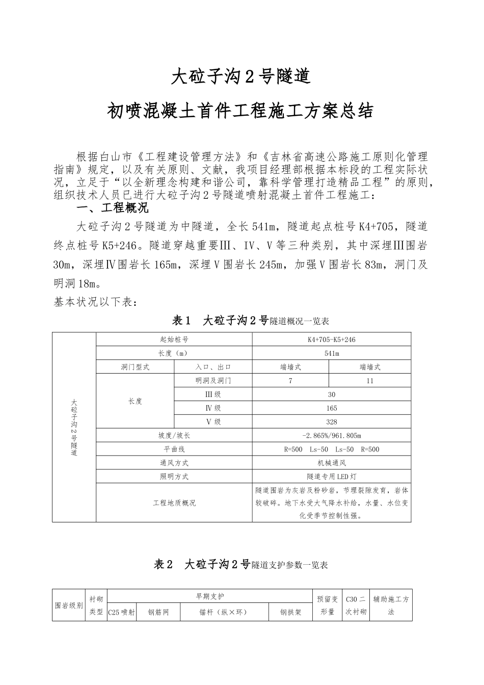 2025年喷射混凝土首件施工方案_第1页