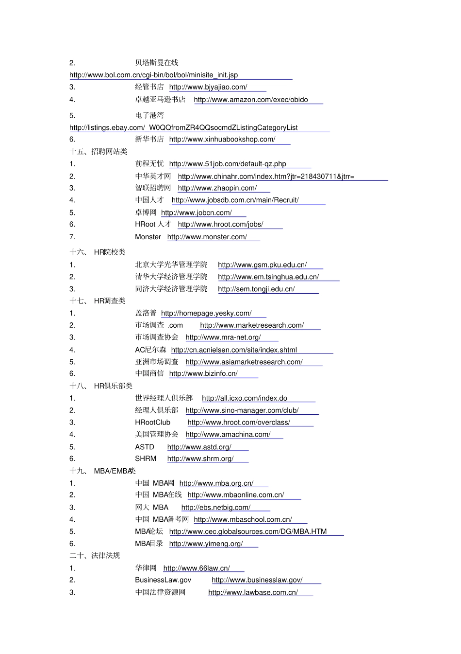 企业管理常用专业网站200个招聘选才网站集锦职业培训师完美版_第3页