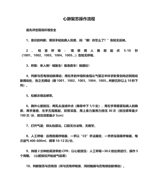 2025年心肺复苏操作流程