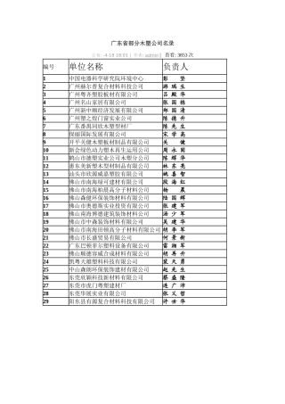 2025年广东省部分木塑企业名录