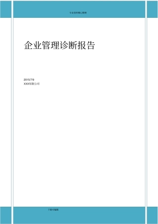 企业管理诊断报告