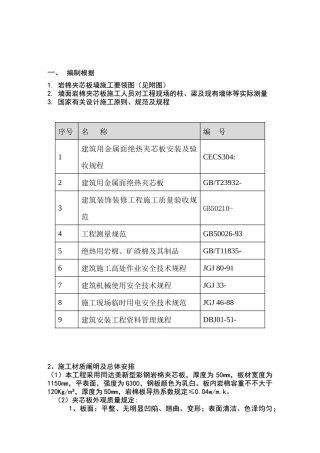 2025年内墙岩棉夹芯板施工方案