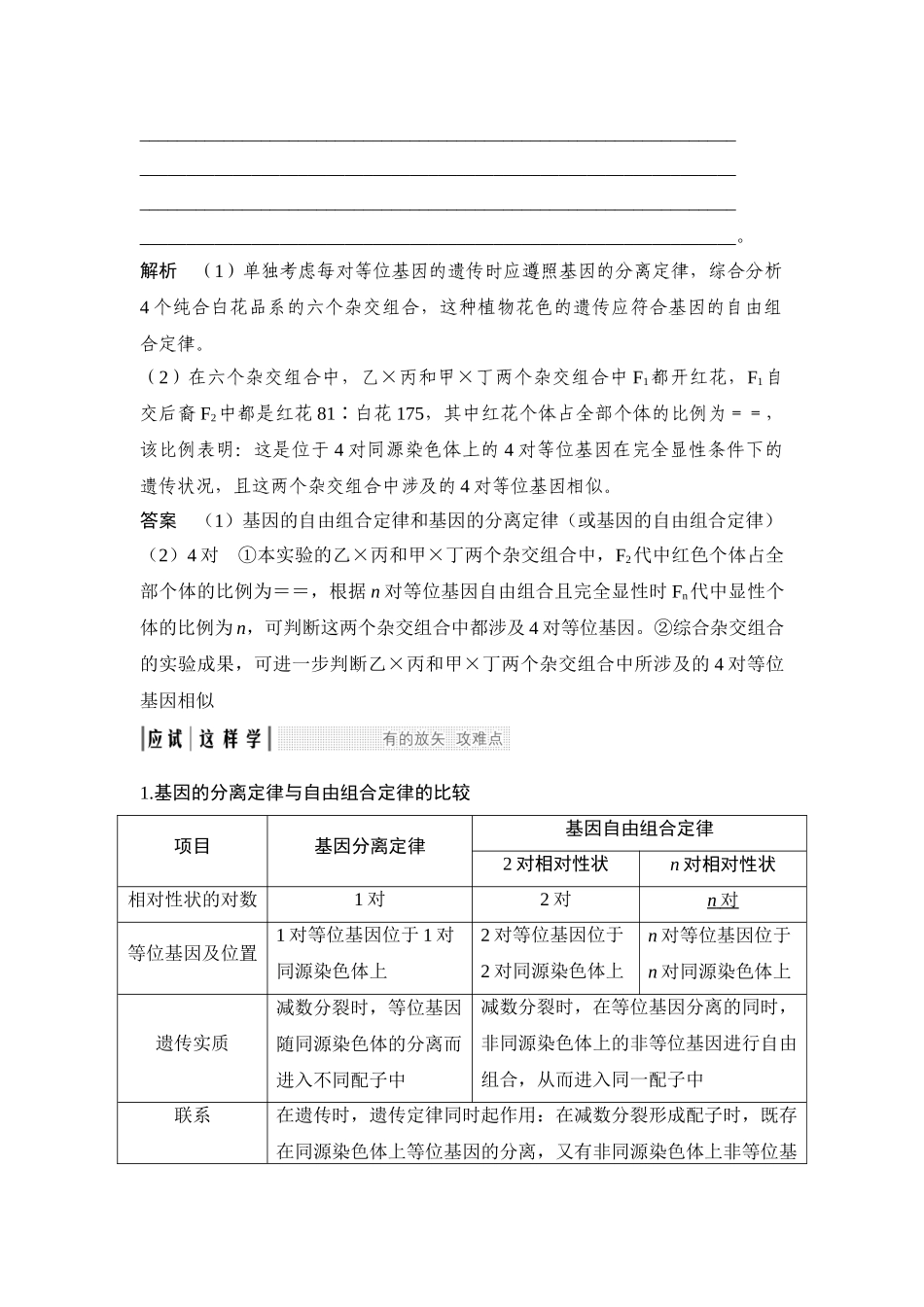 2025年经典高中生物最经典孟德尔遗传定律的综合比较_第3页