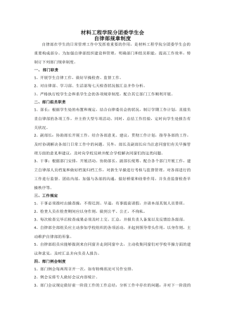 2025年自律部规章制度