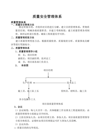 2025年质量安全的管理体系