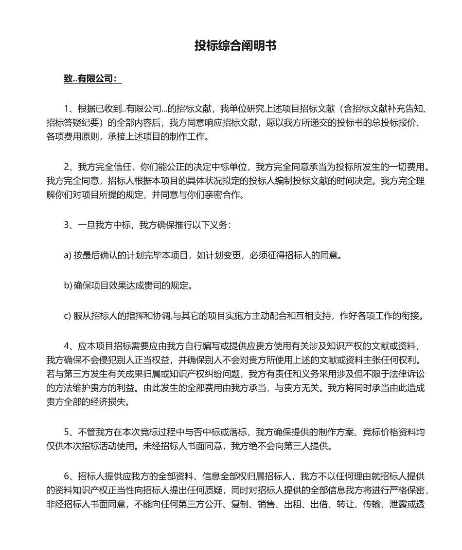 2025年投标综合说明书_第1页