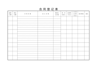 2025年合同登记表清单