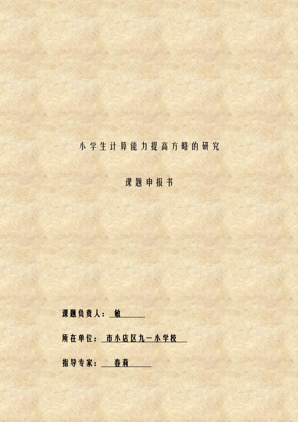 2025年小学生计算能力提高策略的研究报告_第1页