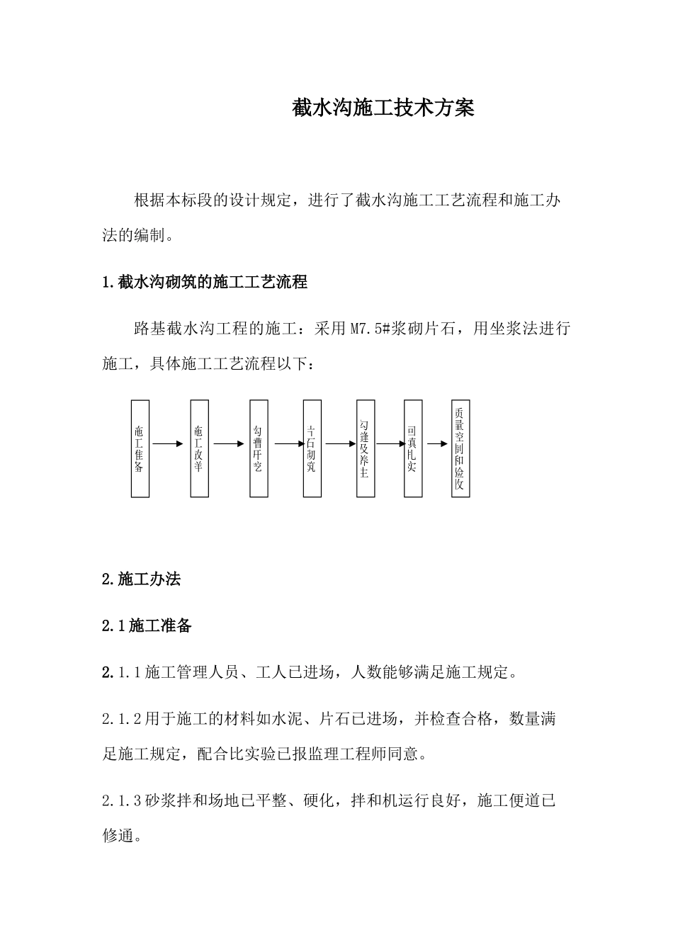 2025年截水沟施工技术方案_第1页