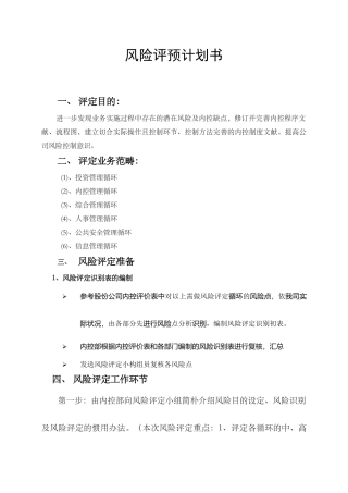 2025年风险评估计划书