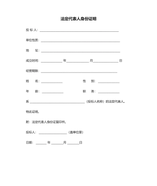 2025年招投标文件-法定代表人身份证明