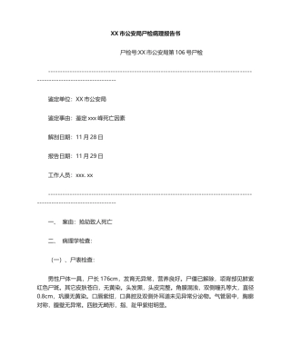 2025年尸检报告样本
