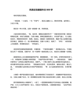 2025年风景近在眼前作文800字