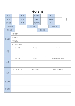 2025年通用个人简历模板