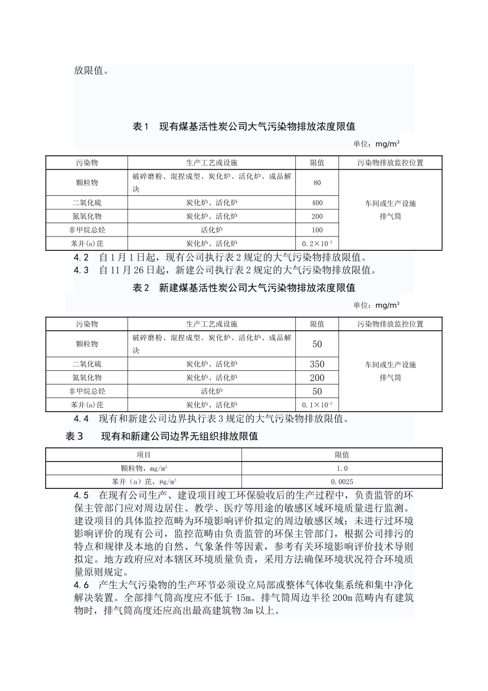 2025年煤基活性炭工业大气污染物排放标准_第3页