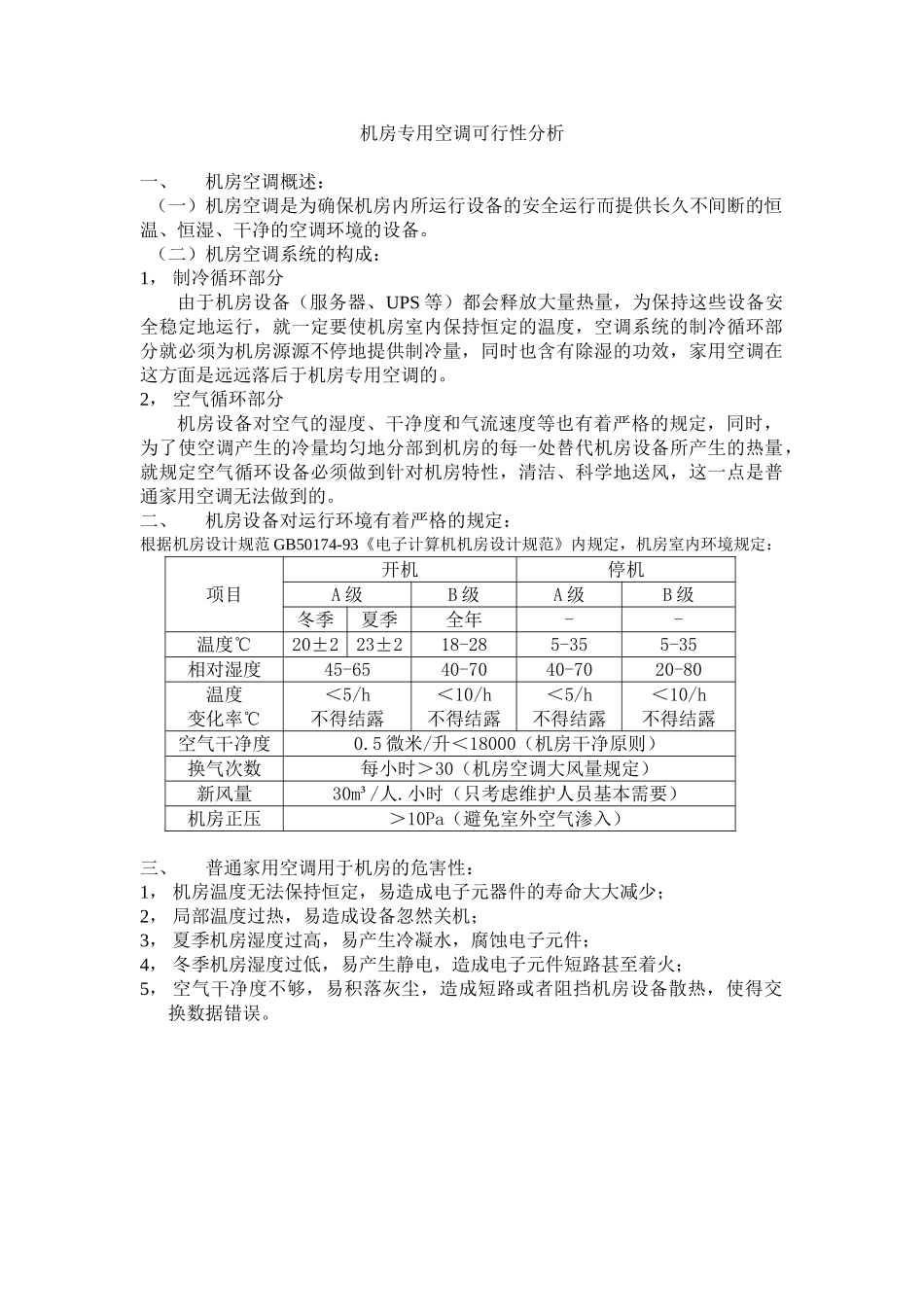 2025年机房空调必要性及可行性分析_第1页