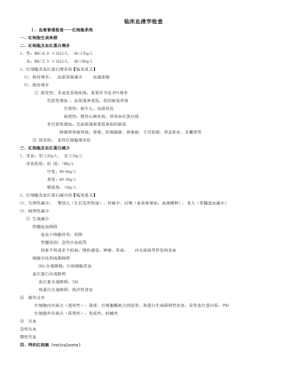 2025年实验诊疗学临床血液学检验