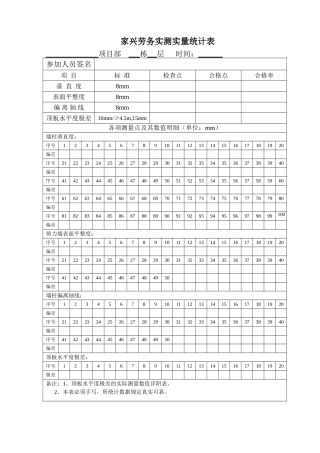 2025年实测实量记录表