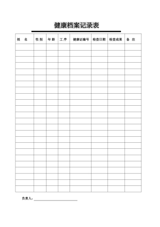 2025年健康档案登记表