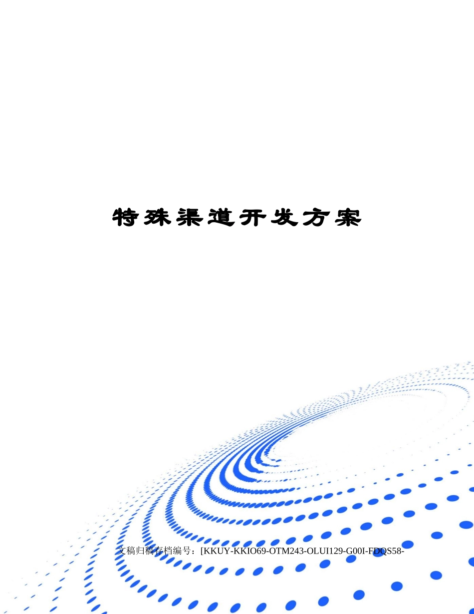 2025年特殊渠道开发方案_第1页
