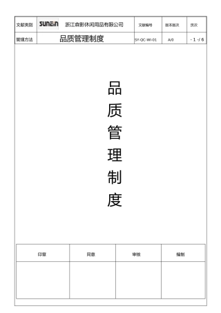 2025年品质管理制度