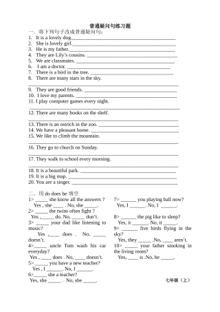 2025年一般疑问句练习题