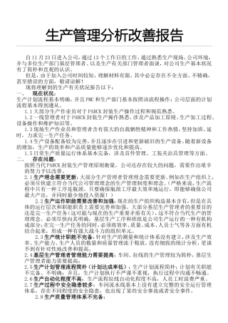 2025年生产分析分析报告