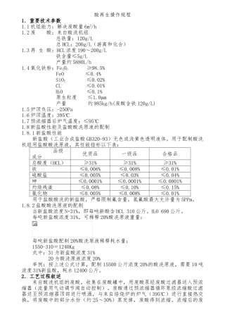 2025年酸再生操作规程完整