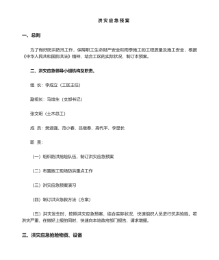 2025年洪灾应急预案