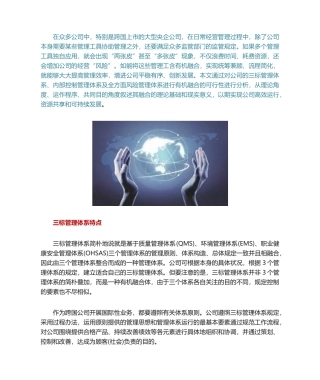 2025年三标管理体系与风险管理内部控制管理体系的融合